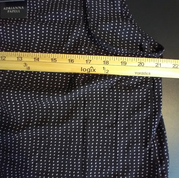 NWT Adrianna Papell Black and White Polka Dot Sleeveless Top Tie Front Size L - Picture 5 of 11